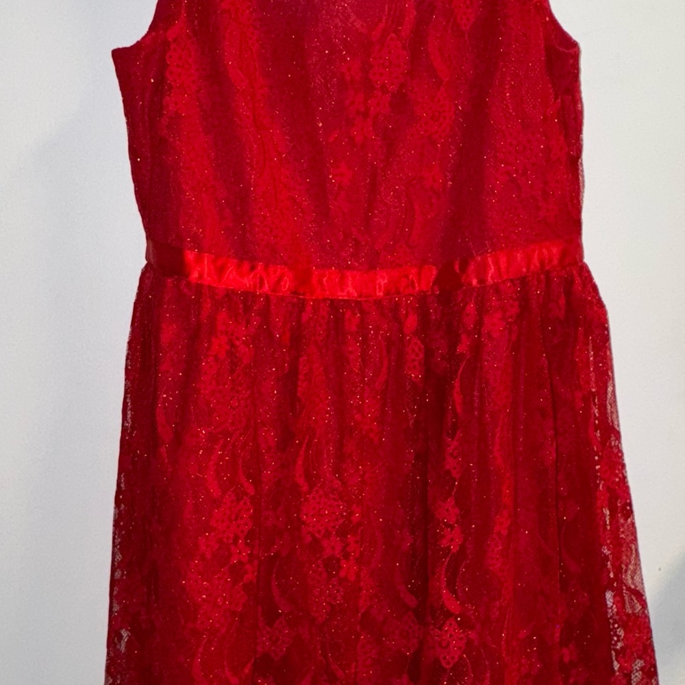 Elegant Red Lace Kids Dress